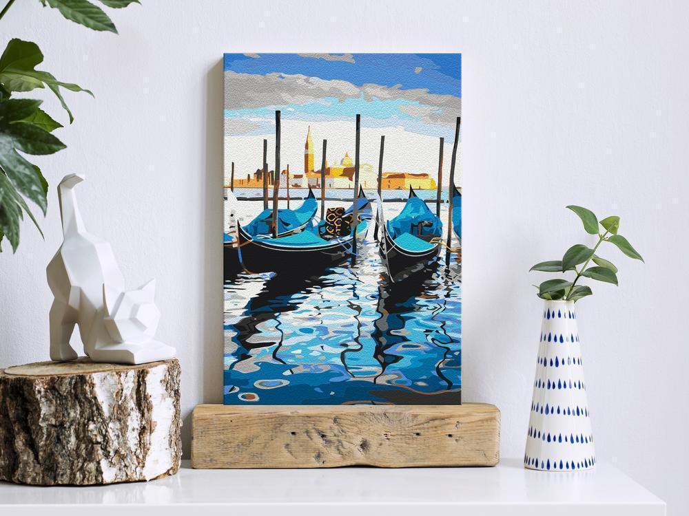 Start learning Painting - Paint By Numbers Kit - Venetian Boats - new hobby