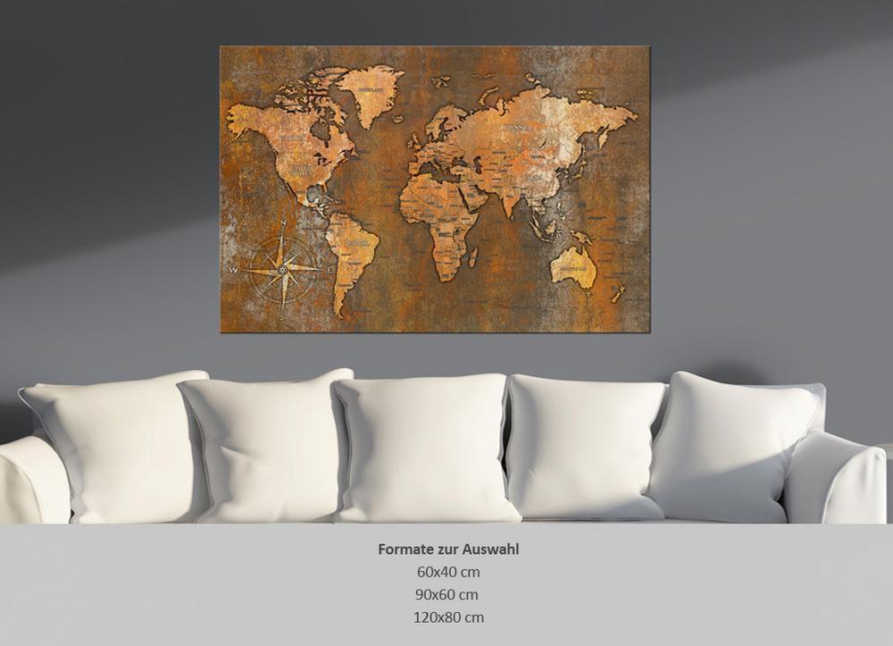 Cork board Canvas with design - Decorative Pinboard - Rusty World-ArtfulPrivacy