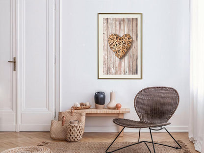 Abstract Poster Frame - Wicker Love-artwork for wall with acrylic glass protection