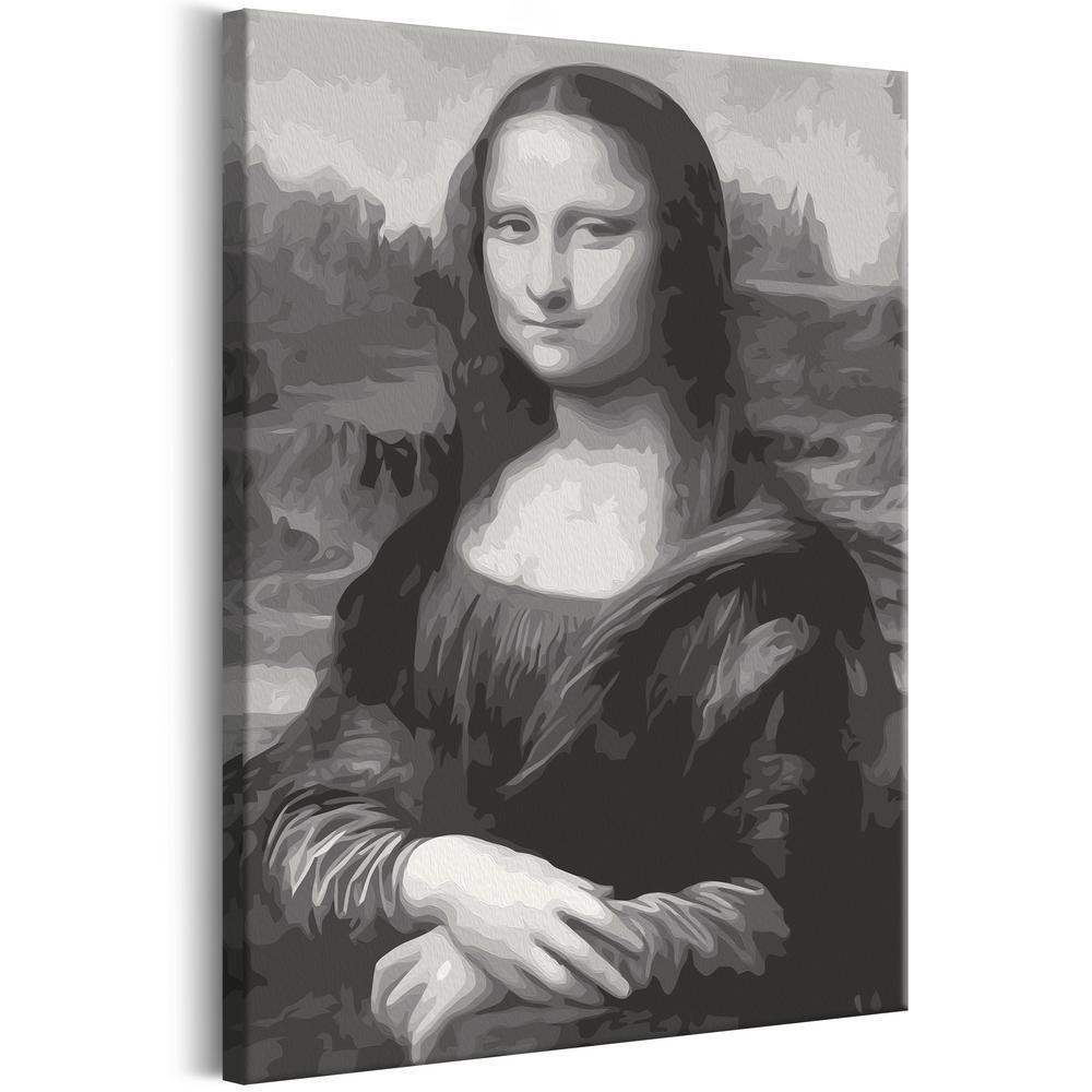 Start learning Painting - Paint By Numbers Kit - Black and White Mona Lisa - new hobby