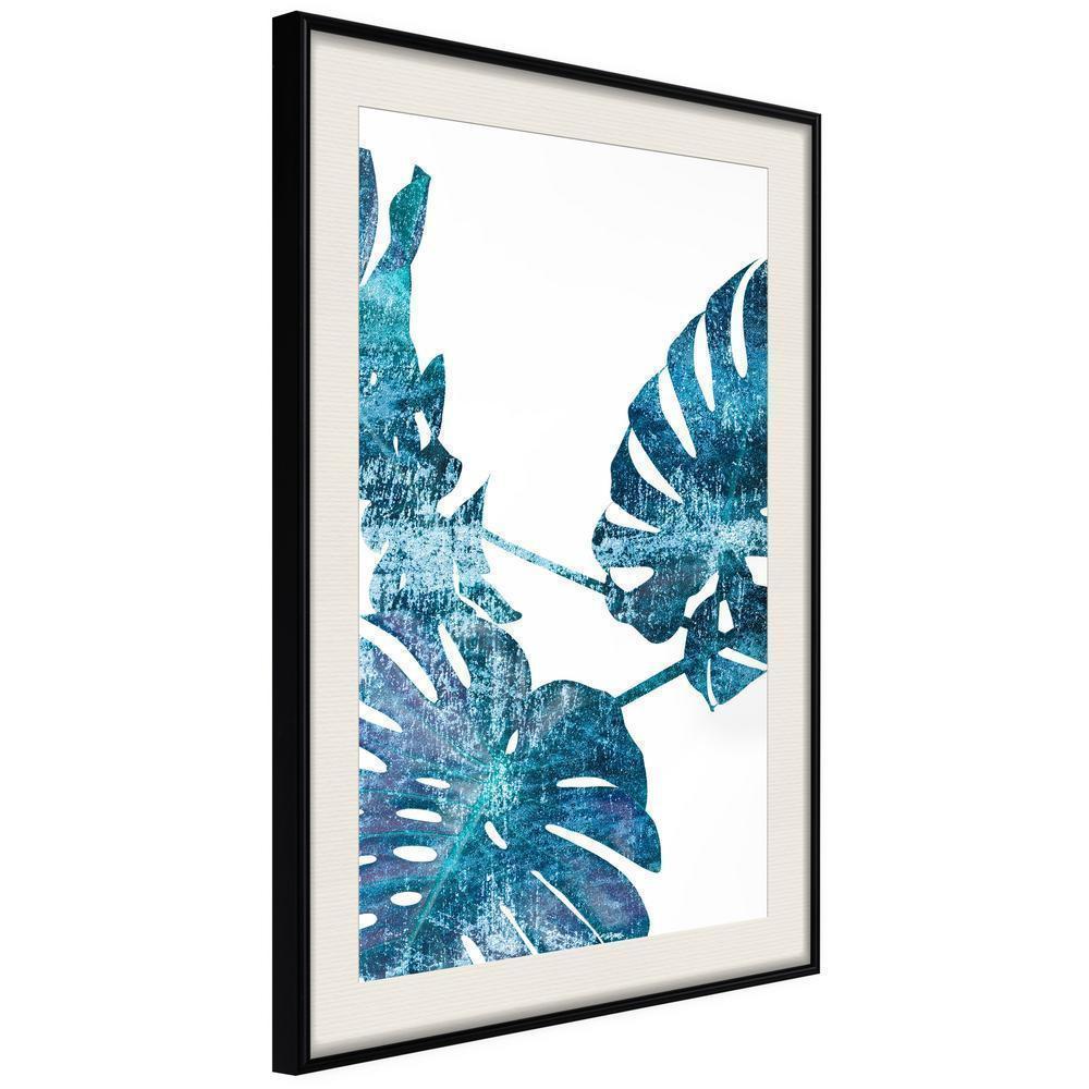 Botanical Wall Art - Sapphire Monstera-artwork for wall with acrylic glass protection