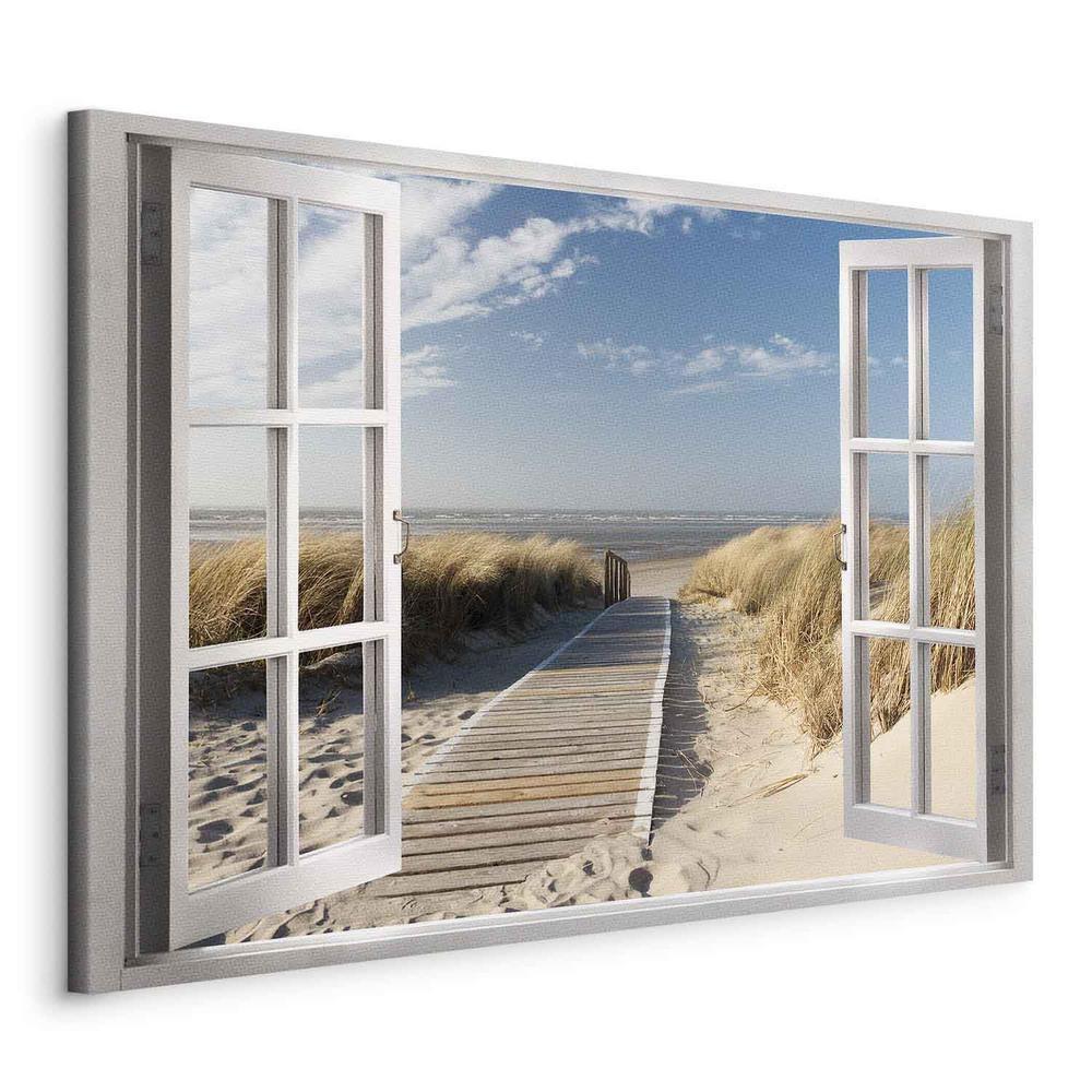 Canvas Print - Window: View of the Beach