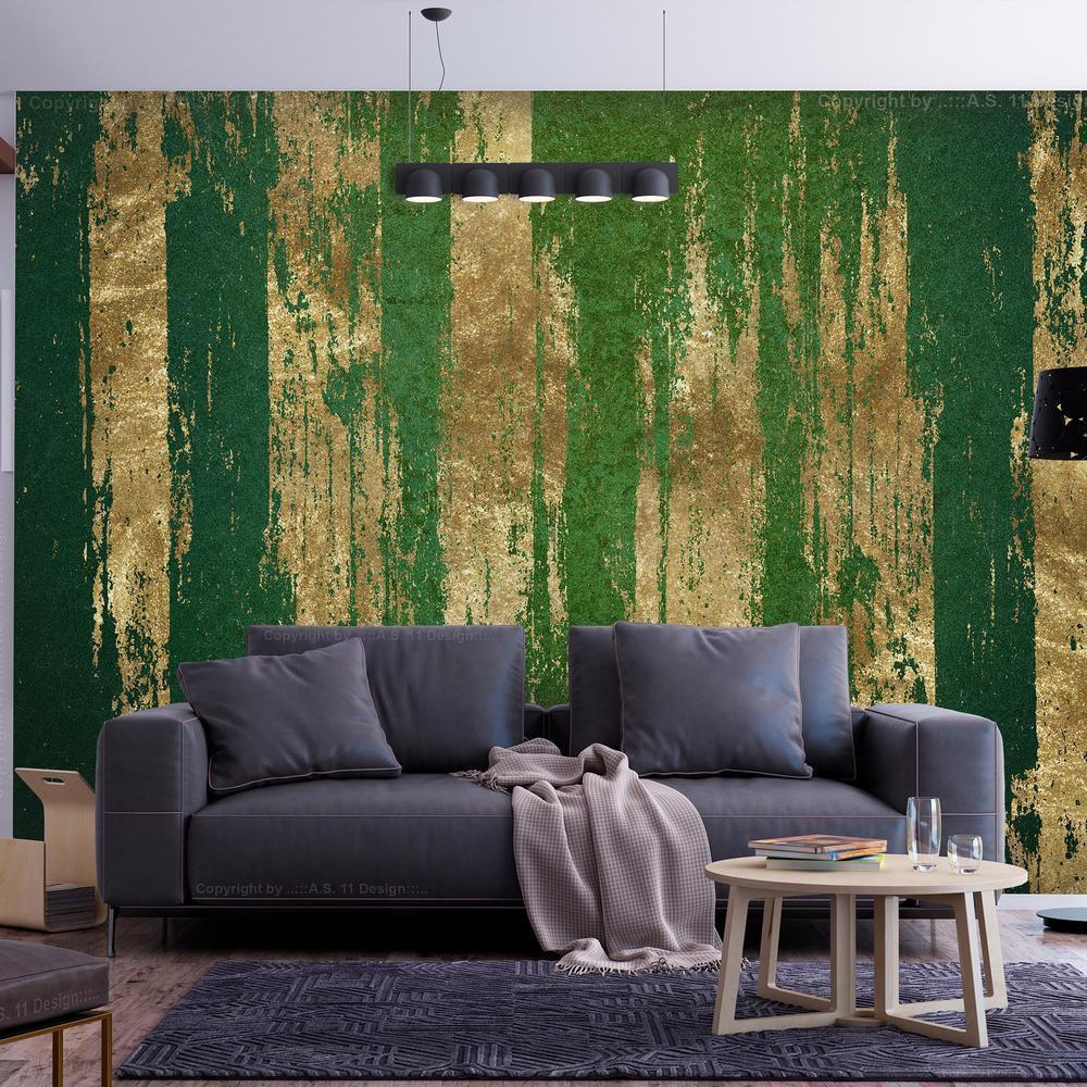 Wall Mural - Golden-Green Expression-Wall Murals-ArtfulPrivacy