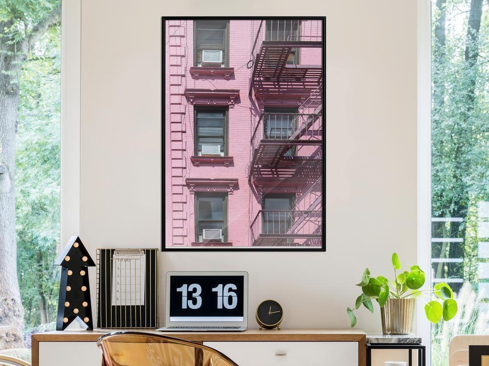 Photography Wall Frame - Pink Facade-artwork for wall with acrylic glass protection