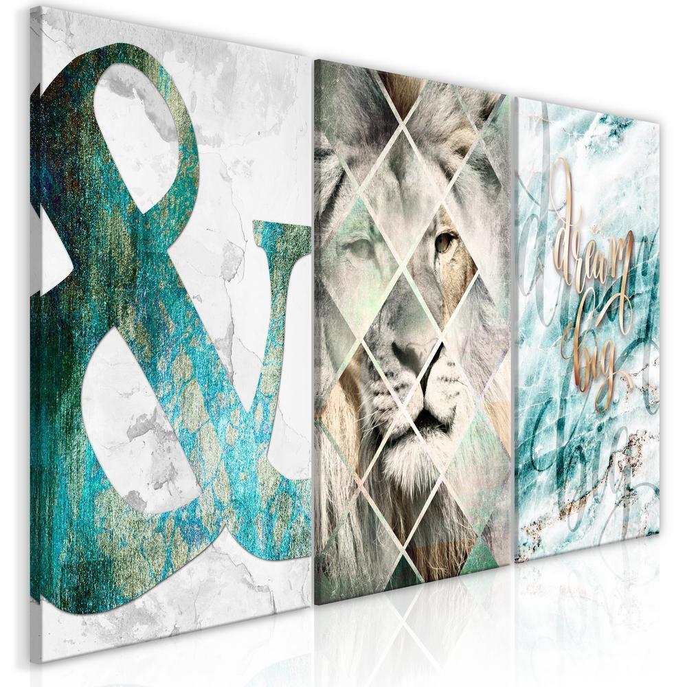 Canvas Print - Lion Dreams (3 Part)-ArtfulPrivacy-Wall Art Collection