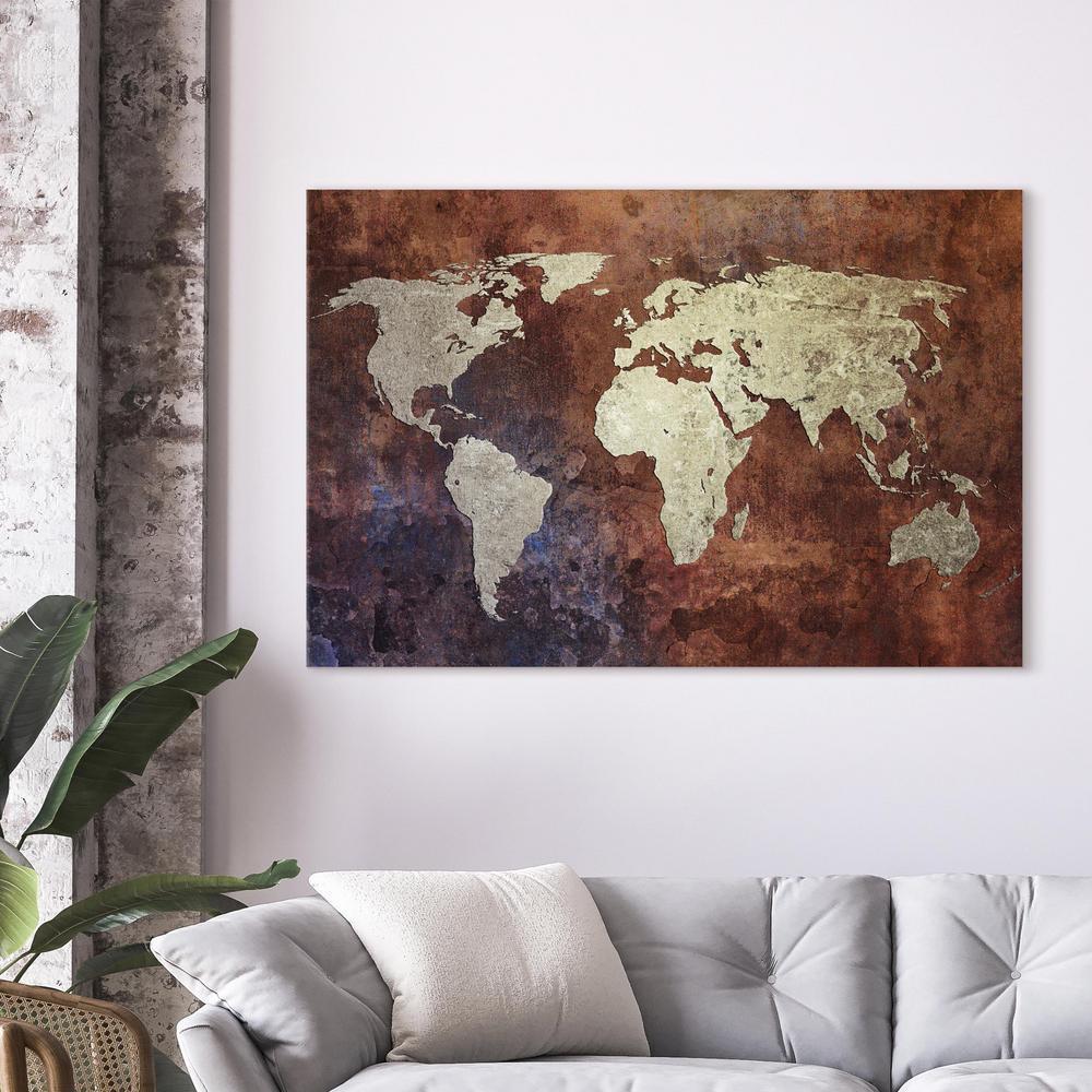 Canvas Print - Rusty map of the World-ArtfulPrivacy-Wall Art Collection