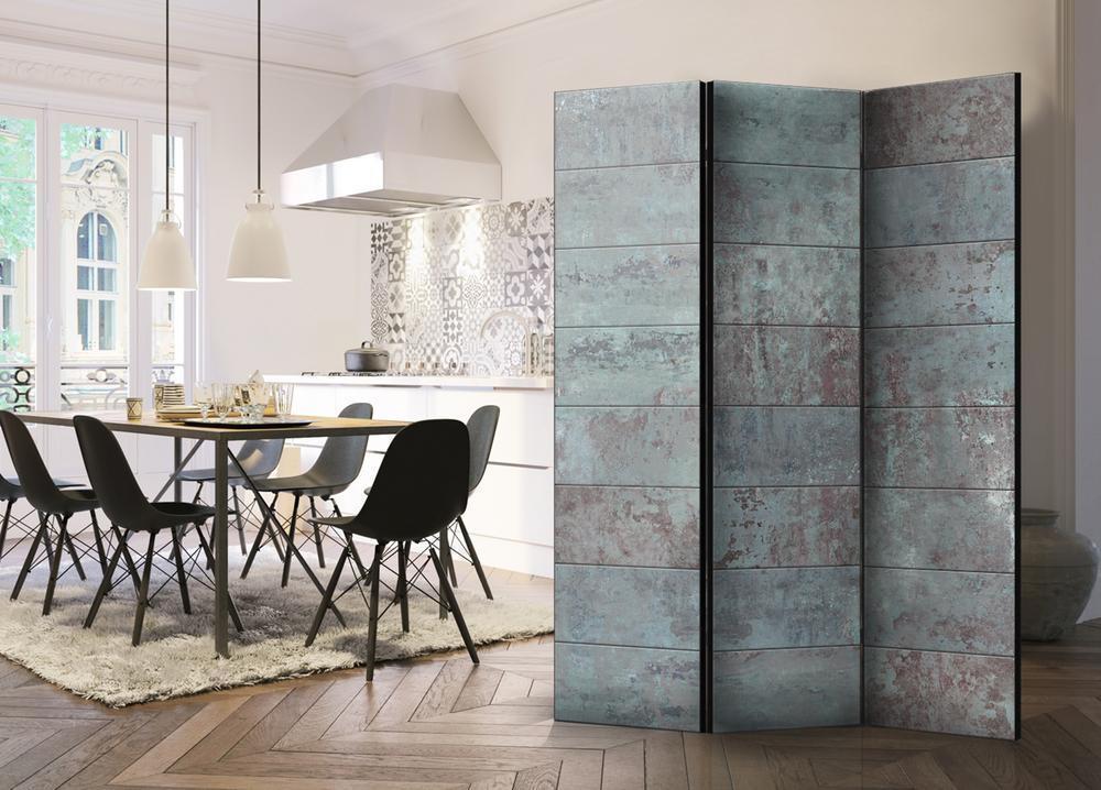 Decorative partition-Room Divider - Turquoise Concrete-Folding Screen Wall Panel by ArtfulPrivacy