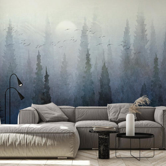 Wall Mural - Flight Over the Forest - Second Variant-Wall Murals-ArtfulPrivacy