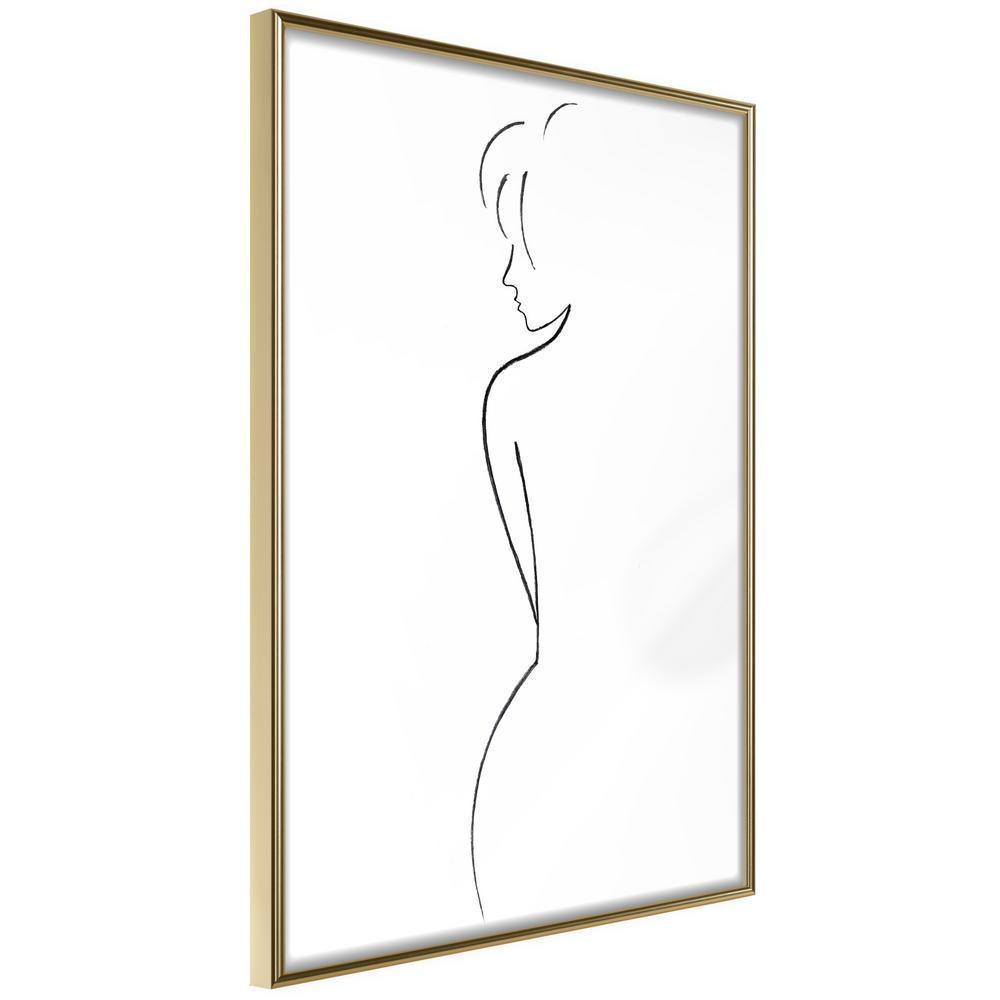 Black and White Framed Poster - Silhouette-artwork for wall with acrylic glass protection