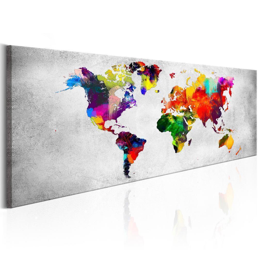 Canvas Print - World Map: Coloured Revolution-ArtfulPrivacy-Wall Art Collection