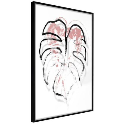 Botanical Wall Art - Black Leaf Outline-artwork for wall with acrylic glass protection