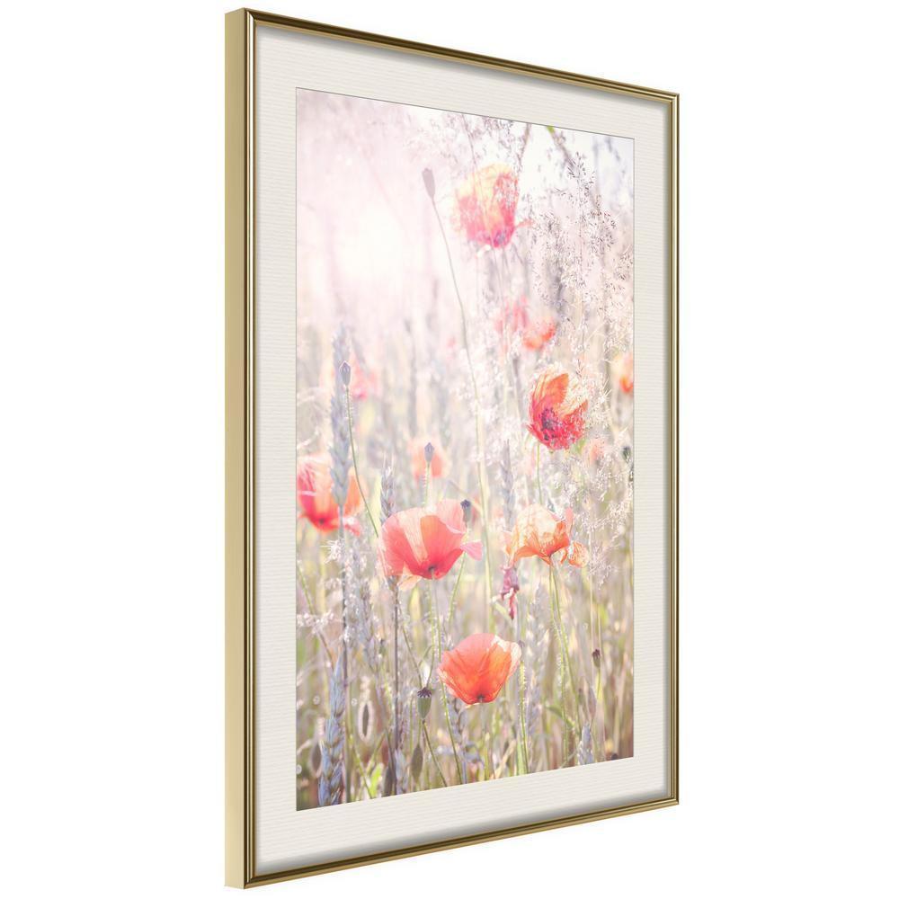 Botanical Wall Art - Poppies-artwork for wall with acrylic glass protection