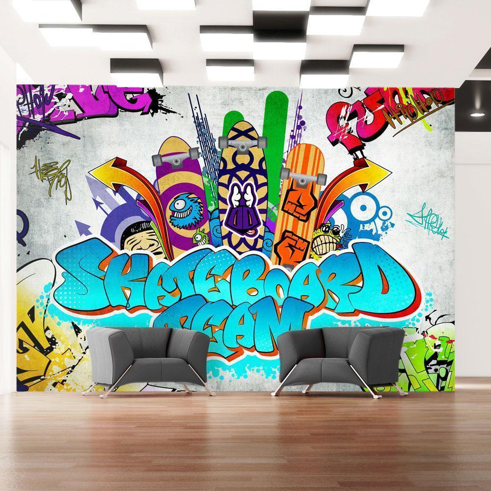 Wall Mural - Skateboard team-Wall Murals-ArtfulPrivacy