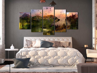 Canvas Print - Bear in the Mountain (5 Parts) Wide-ArtfulPrivacy-Wall Art Collection