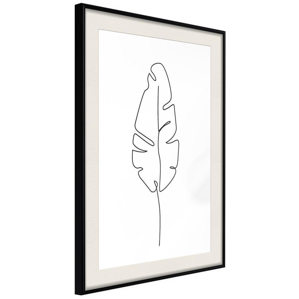Black and White Framed Poster - Drawn with One Line-artwork for wall with acrylic glass protection