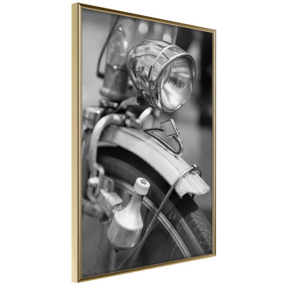 Black and White Framed Poster - Lamp and Dynamo-artwork for wall with acrylic glass protection