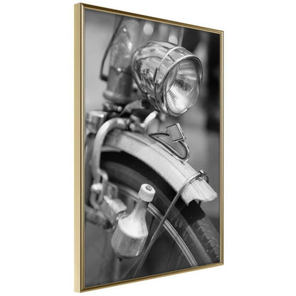 Black and White Framed Poster - Lamp and Dynamo-artwork for wall with acrylic glass protection