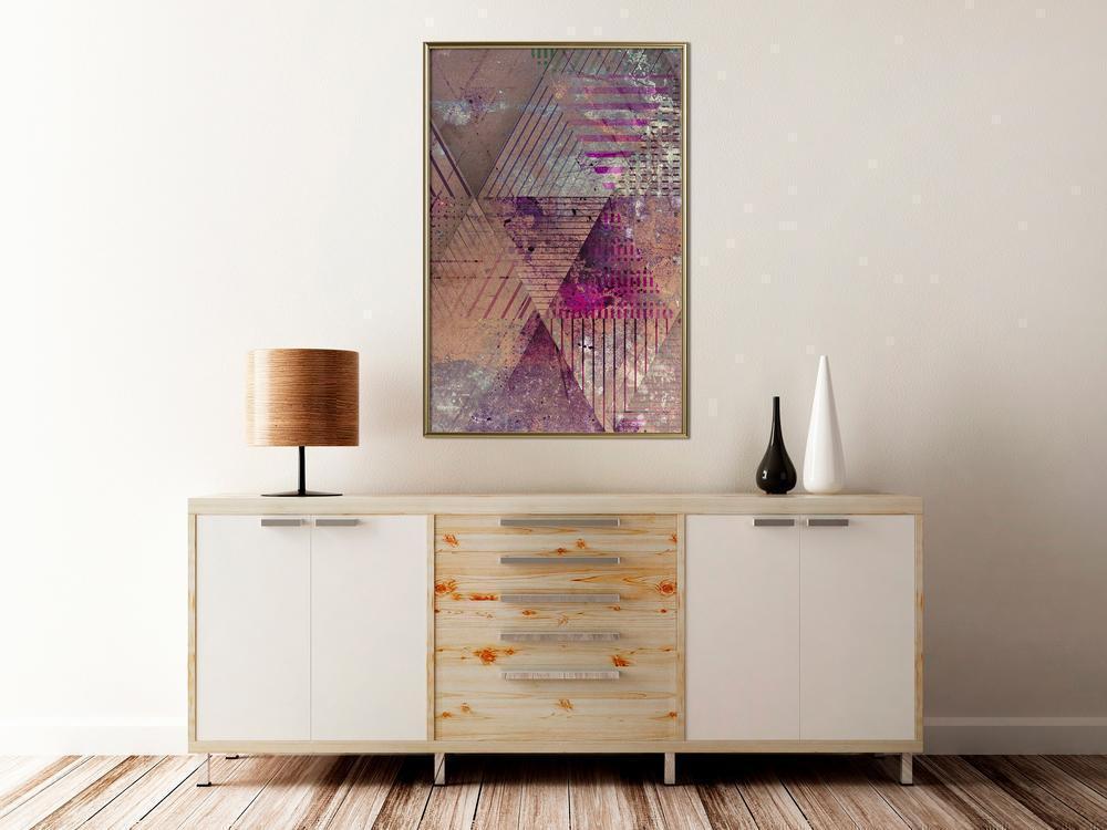 Abstract Poster Frame - Pink Patchwork II-artwork for wall with acrylic glass protection