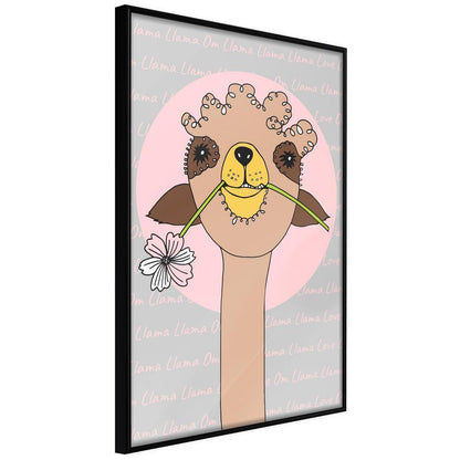 Nursery Room Wall Frame - Cute Llama-artwork for wall with acrylic glass protection