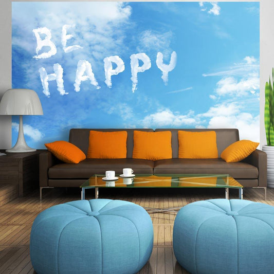 Wall Mural - Be happy-Wall Murals-ArtfulPrivacy