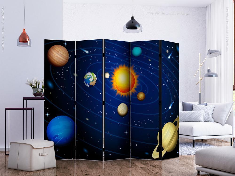 Decorative partition-Room Divider - Solar system II-Folding Screen Wall Panel by ArtfulPrivacy