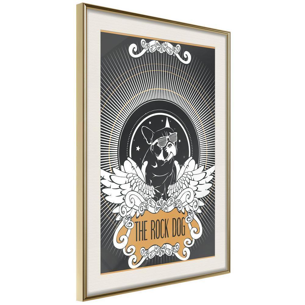 Typography Framed Art Print - Cool Bulldog-artwork for wall with acrylic glass protection