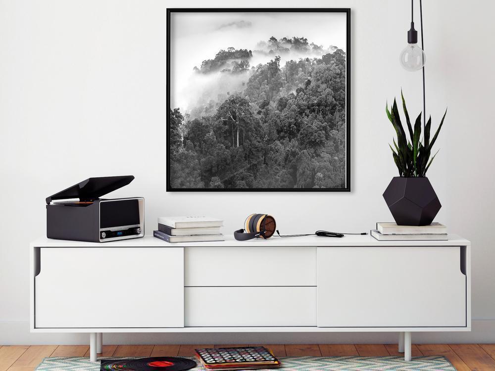 Framed Art - Foggy Forest-artwork for wall with acrylic glass protection