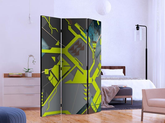 Decorative partition-Room Divider - Dynamic paths-Folding Screen Wall Panel by ArtfulPrivacy