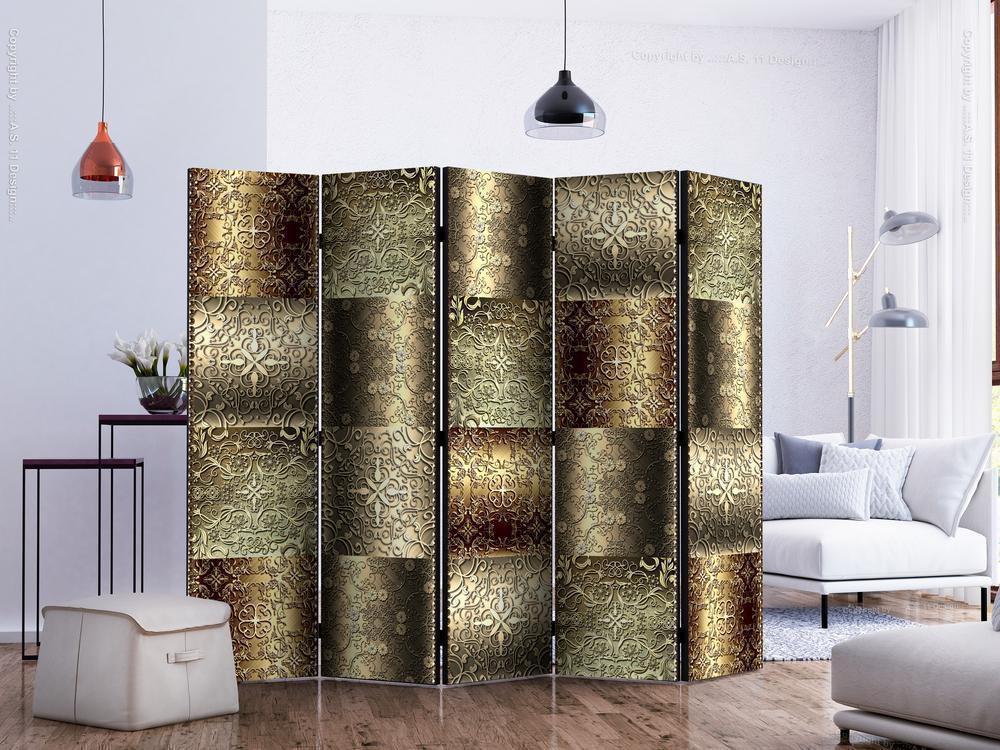 Decorative partition-Room Divider - Metal Plates II-Folding Screen Wall Panel by ArtfulPrivacy