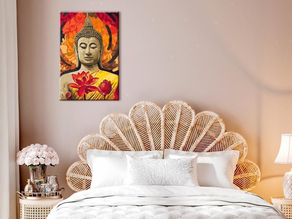 Start learning Painting - Paint By Numbers Kit - Fiery Buddha - new hobby