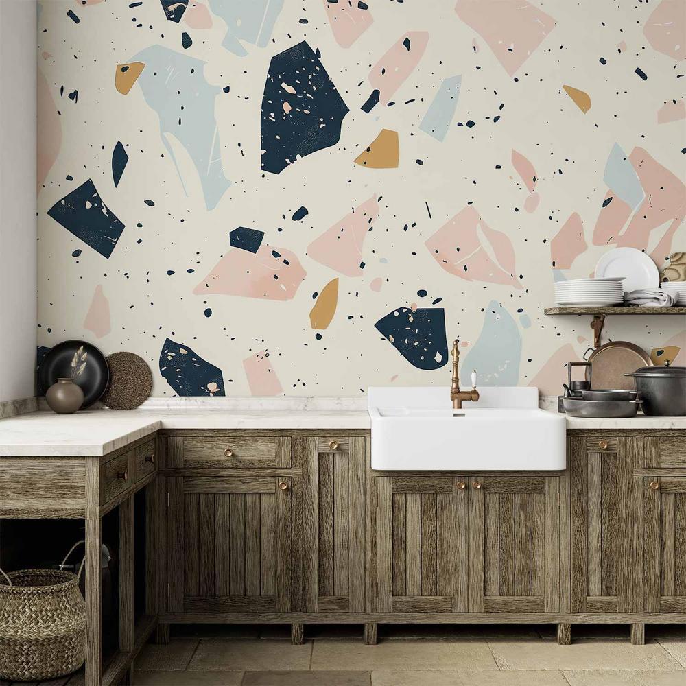 Wall Mural - Terrazzo with Large Scaled Stones in Subdued Colors