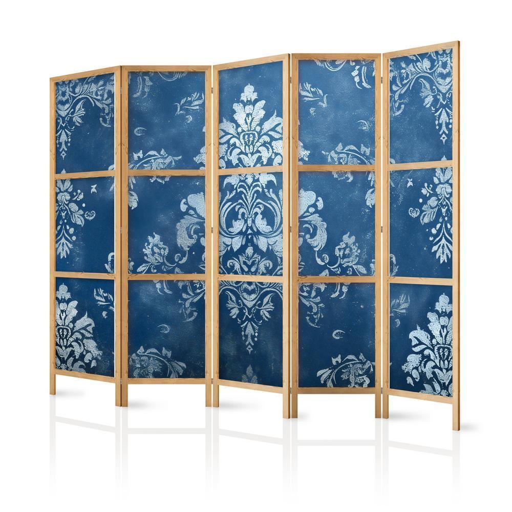 Cloison de séparation japonaise - Ornement rétro - Motif décoratif en bleu usé