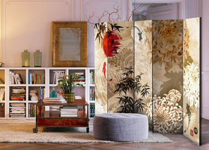 Decorative partition-Room Divider - Fish Dance II-Folding Screen Wall Panel by ArtfulPrivacy