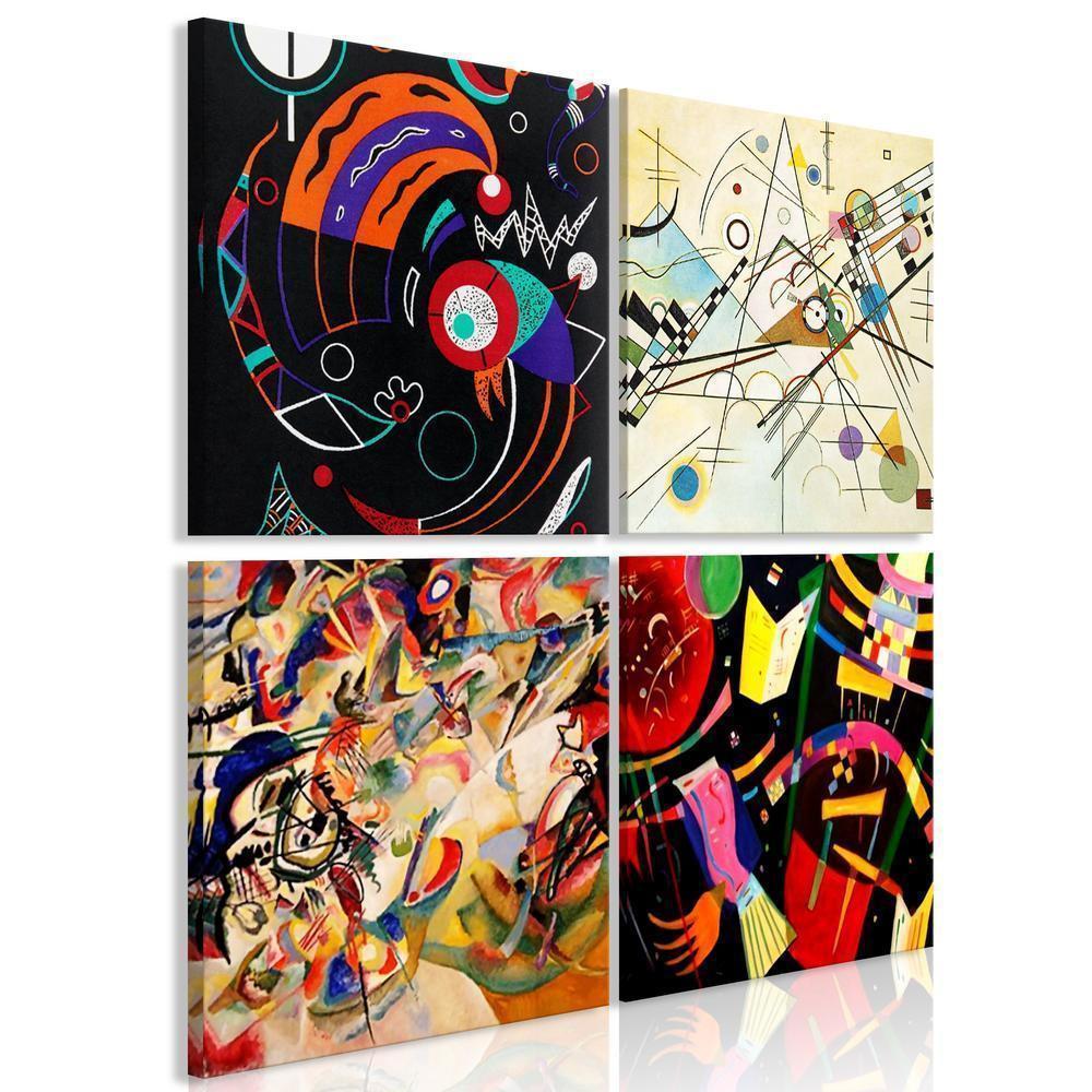 Canvas Print - Colours Dance (4 Parts)-ArtfulPrivacy-Wall Art Collection