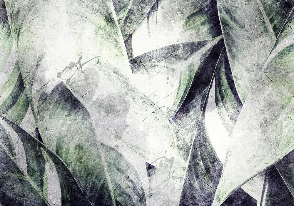 Wall Mural - Eclectic jungle - plant motif with exotic leaves with texture-Wall Murals-ArtfulPrivacy
