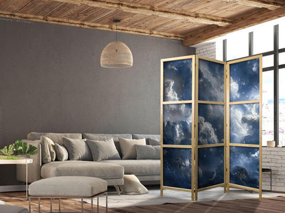 Japanese Room Divider - Astronomical Wonders: Clouds and Stars in Harmonious Combination