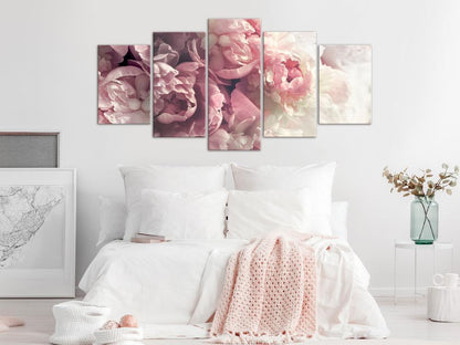 Canvas Print - Vintage Peonies (5 Parts) Wide-ArtfulPrivacy-Wall Art Collection