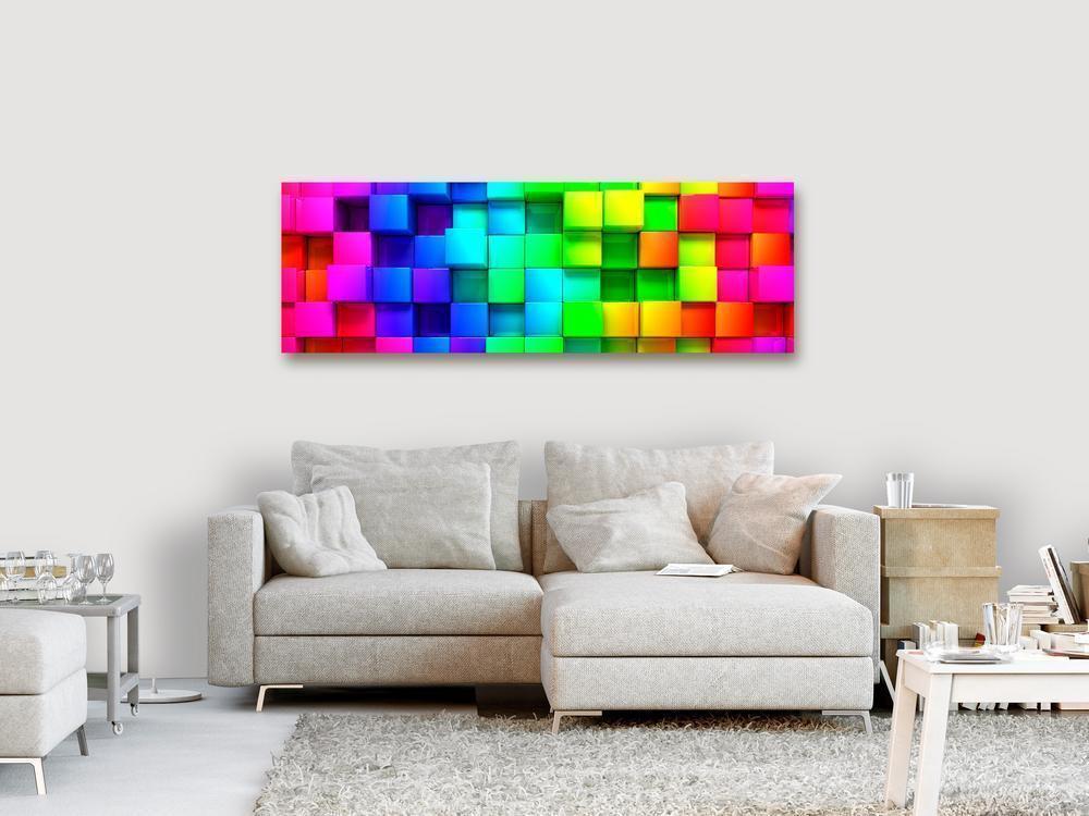 Canvas Print - Colourful Cubes (1 Part) Narrow-ArtfulPrivacy-Wall Art Collection