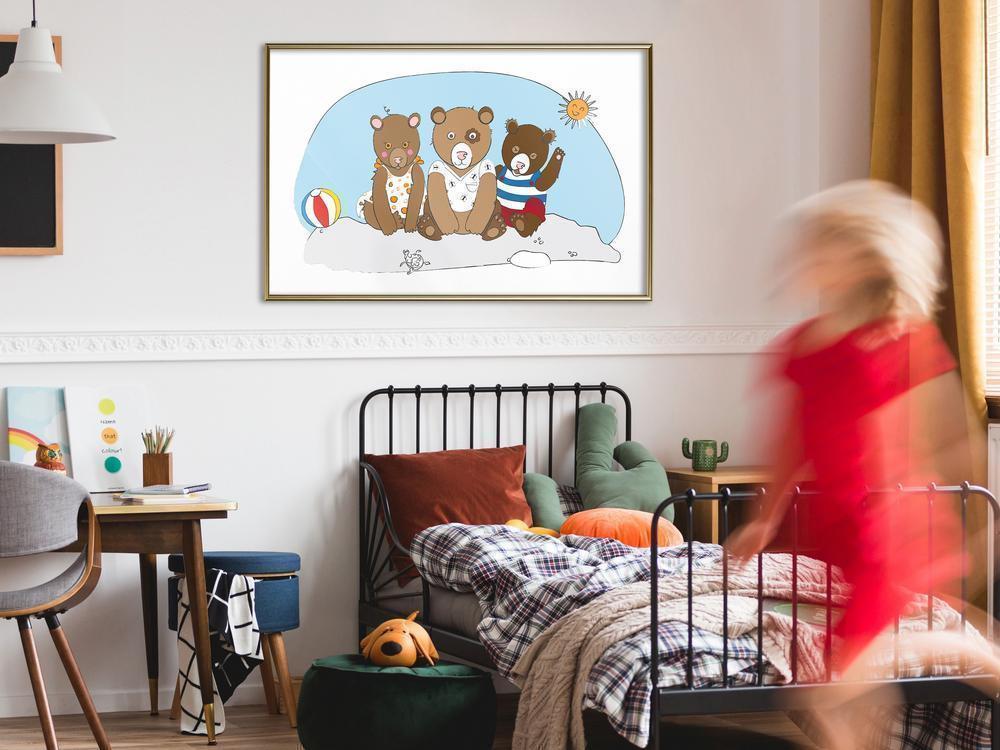 Nursery Room Wall Frame - Holidays at the Seaside-artwork for wall with acrylic glass protection