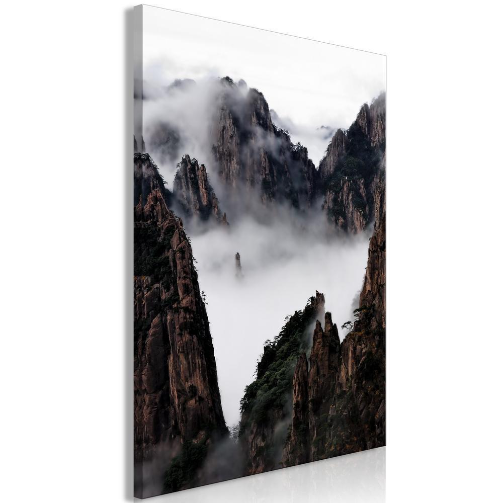 Canvas Print - Fog Over Huang Shan (1 Part) Vertical-ArtfulPrivacy-Wall Art Collection