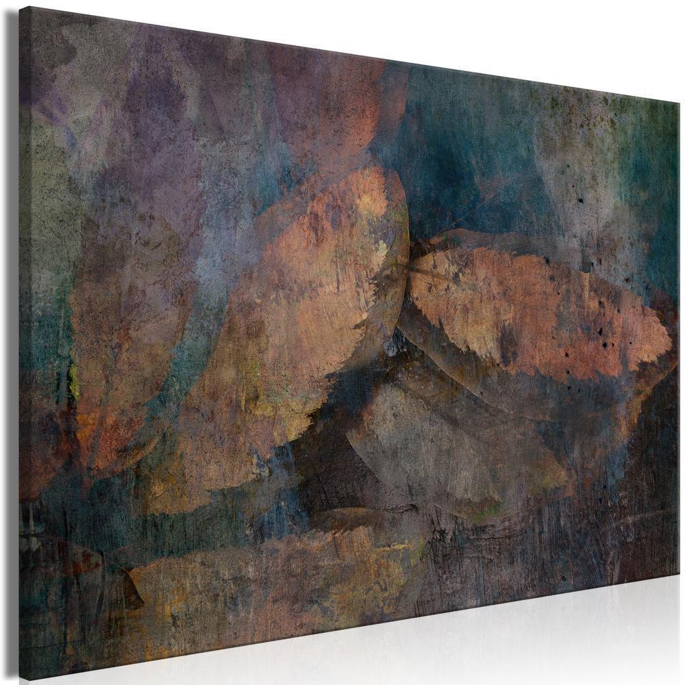 Canvas Print - Copper Leaves (1 Part) Wide-ArtfulPrivacy-Wall Art Collection