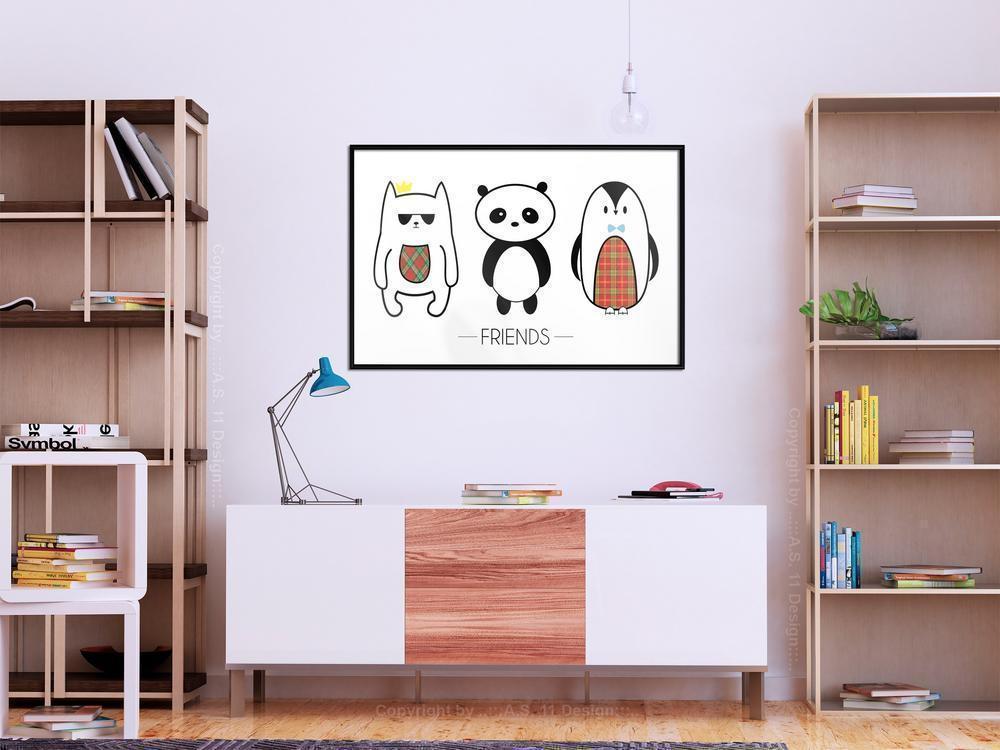 Nursery Room Wall Frame - Buddies-artwork for wall with acrylic glass protection