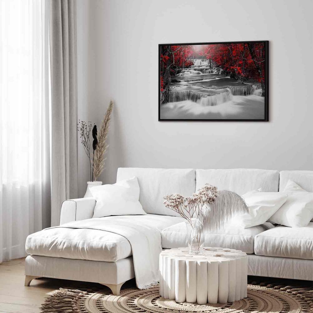 Canvas Print - Cascade of Thoughts (1 Part) Wide Red