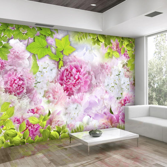 Wall Mural - Peonies-Wall Murals-ArtfulPrivacy