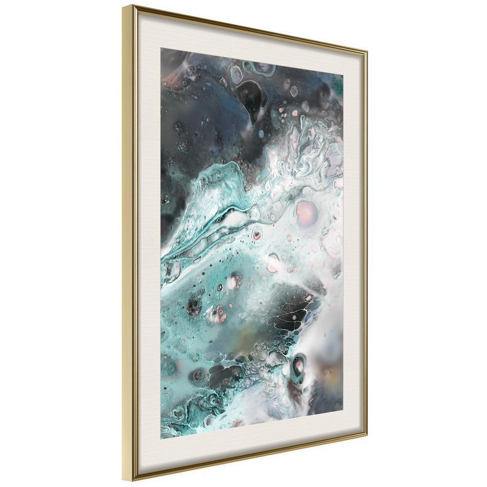 Abstract Poster Frame - Border of Land and Water-artwork for wall with acrylic glass protection