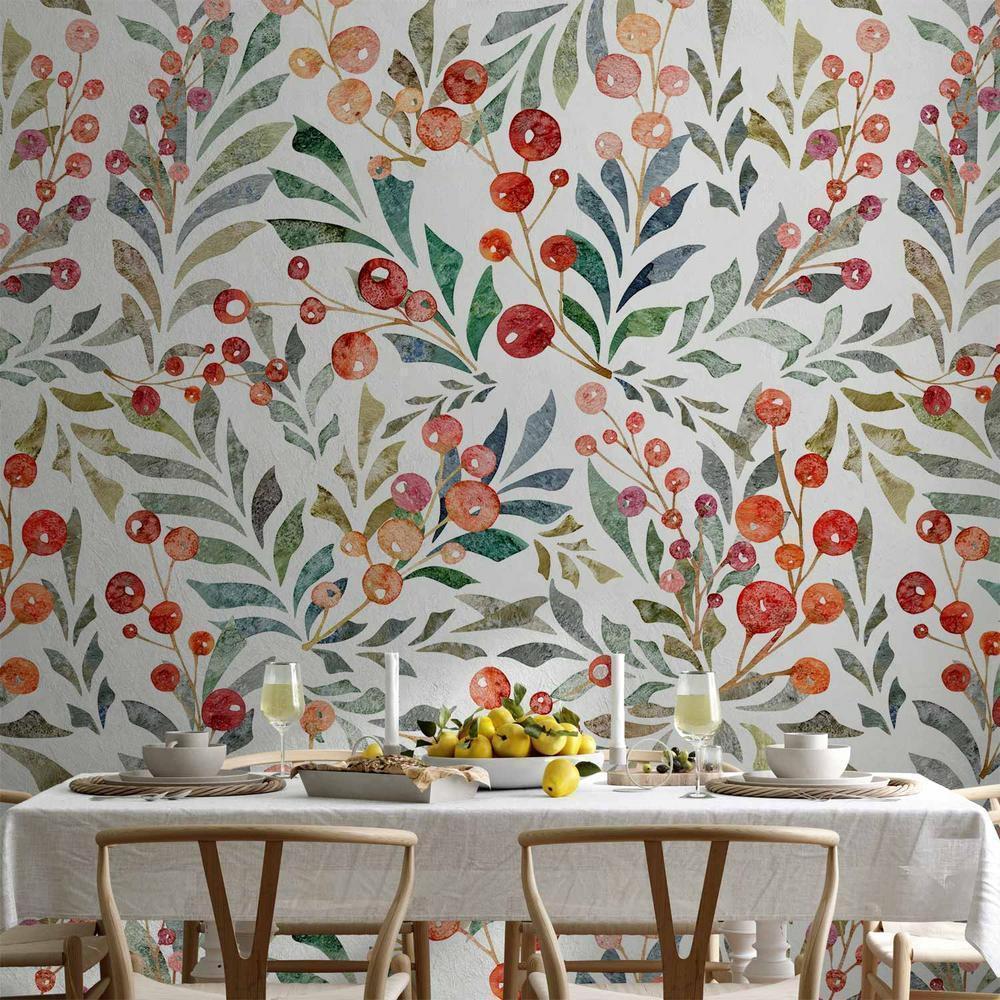 Wall Mural - Leaves of Red Berries