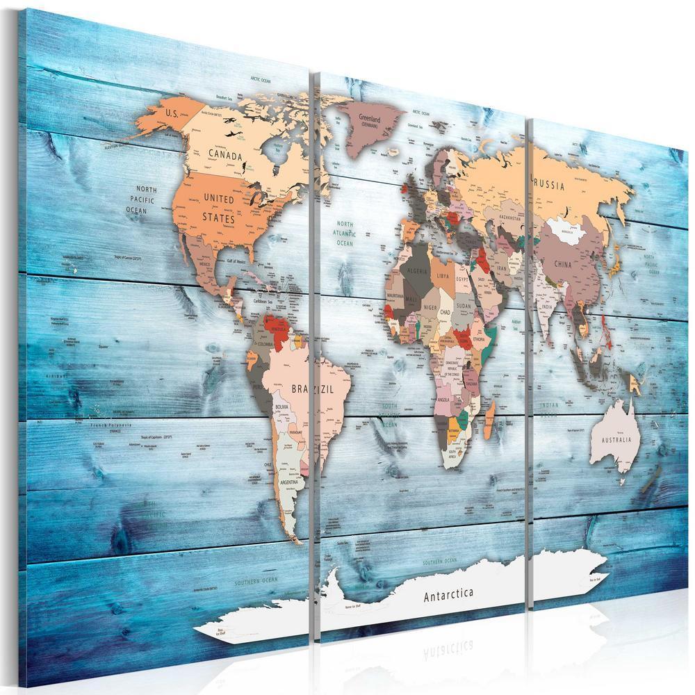 Cork board Canvas with design - Decorative Pinboard - Sapphire Travels-ArtfulPrivacy