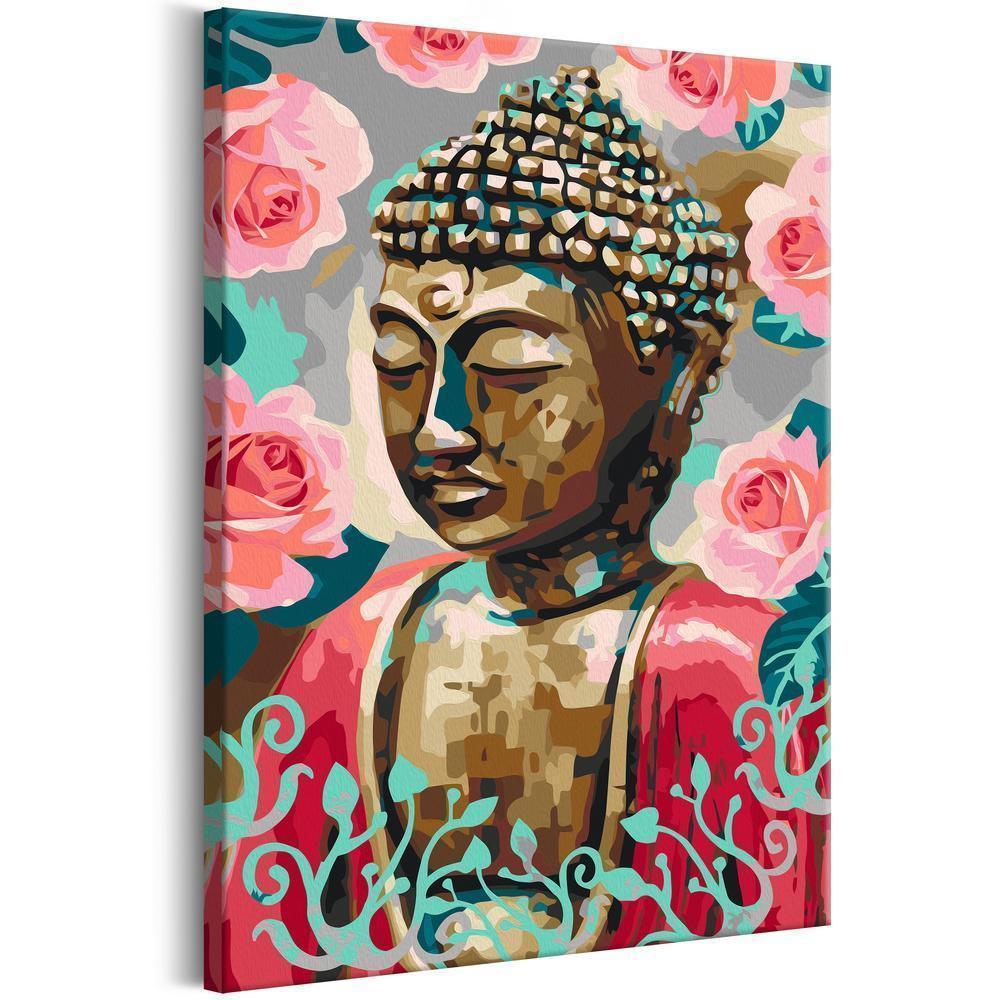 Start learning Painting - Paint By Numbers Kit - Buddha in Red - new hobby