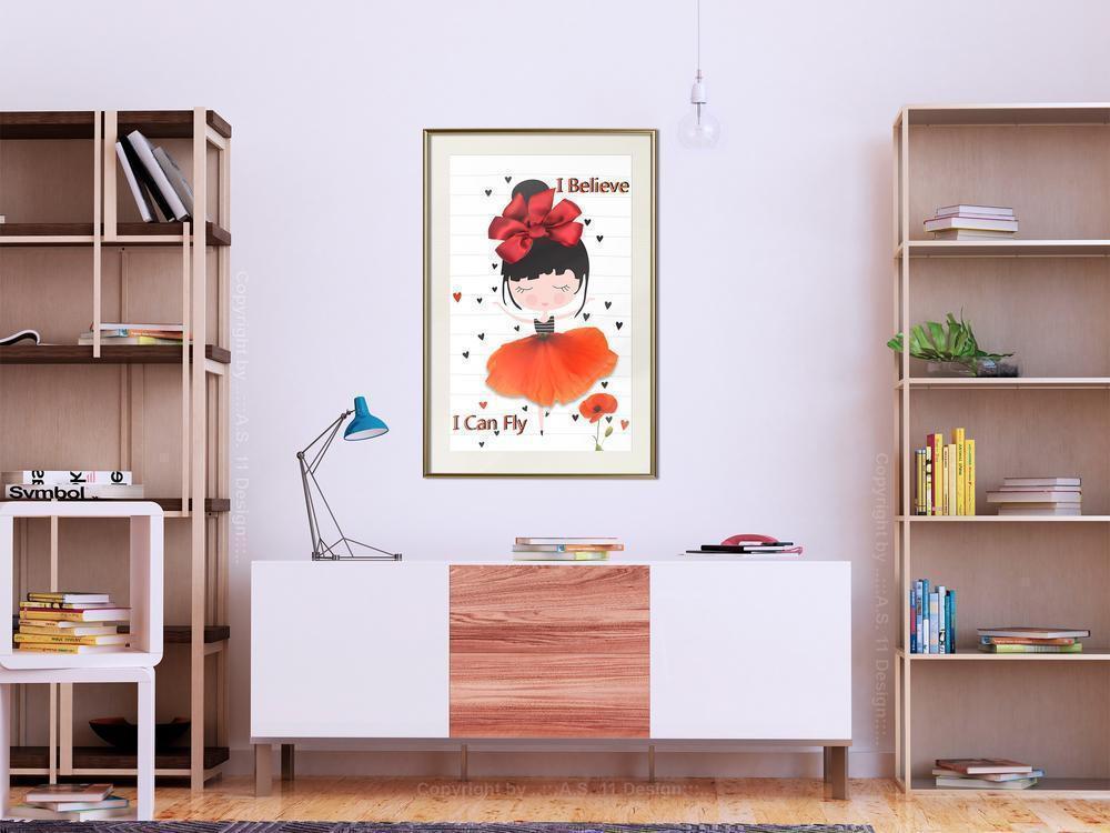 Nursery Room Wall Frame - Poppy Dancer-artwork for wall with acrylic glass protection