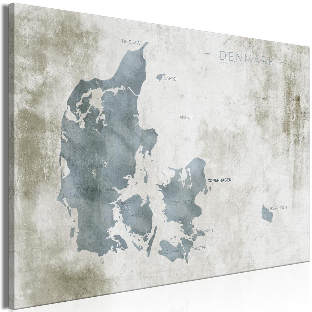 Cork board Canvas with design - Decorative Pinboard - Scandinavian Blue-ArtfulPrivacy